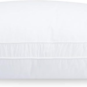 Queen Size Goose Down Pillow - Single Bed Pillow, Hypoallergenic Down and Feather Blend 500 Fill Power, 100% Cotton Cover, Medium Firm Support