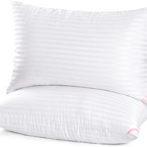 Hotel Collection Bed Pillows for Sleeping 2 Pack Queen Size，Pillows for Side and Back Sleepers,Super Soft Down Alternative Microfiber Filled Pillows,20 x 30 Inches