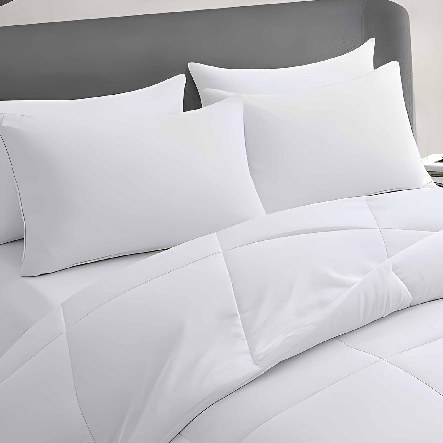 Ultra Thin Flat Soft Bed Pillows Standard Size Set of 2 Pack for Sleeping 20"x26", Hypoallergenic Skin Friendly Machine Washable - Image 2
