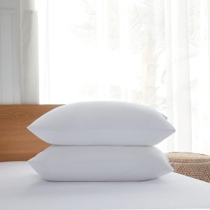 Hotel Quality Bed Pillows for Sleeping,Premium 3D Plush Fiber-Reduces Neck Pain,Breathable Cooling Cover Skin-Friendly, Standard (Pack of 2), White 2 Count