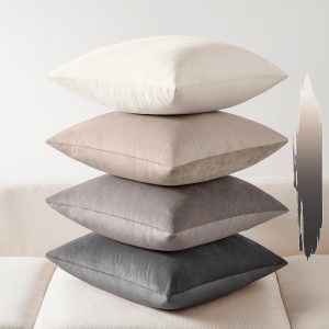 Throw pillow Set of 4, Velvet Soft Solid Colors Throw pillow 20x20 Inch, Decorative Cushion Pillow Case for Couch Sofa Bedroom Living Room(Multi Grey)