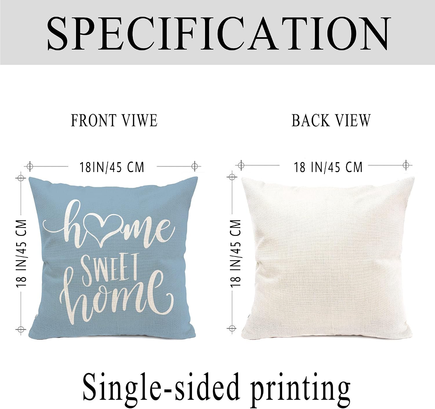 Hexagram Geometric Aqua Blue Throw pillow 18x18 Set of 4, Decorative Outdoor Modern Throw pillow, Home Sweet Home Farmhouse Cushion Case for Couch Sofa Bedroom Indoor Decor(No Insert) - Image 2