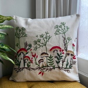 Embroidered Fall Cottage Pillow Cover