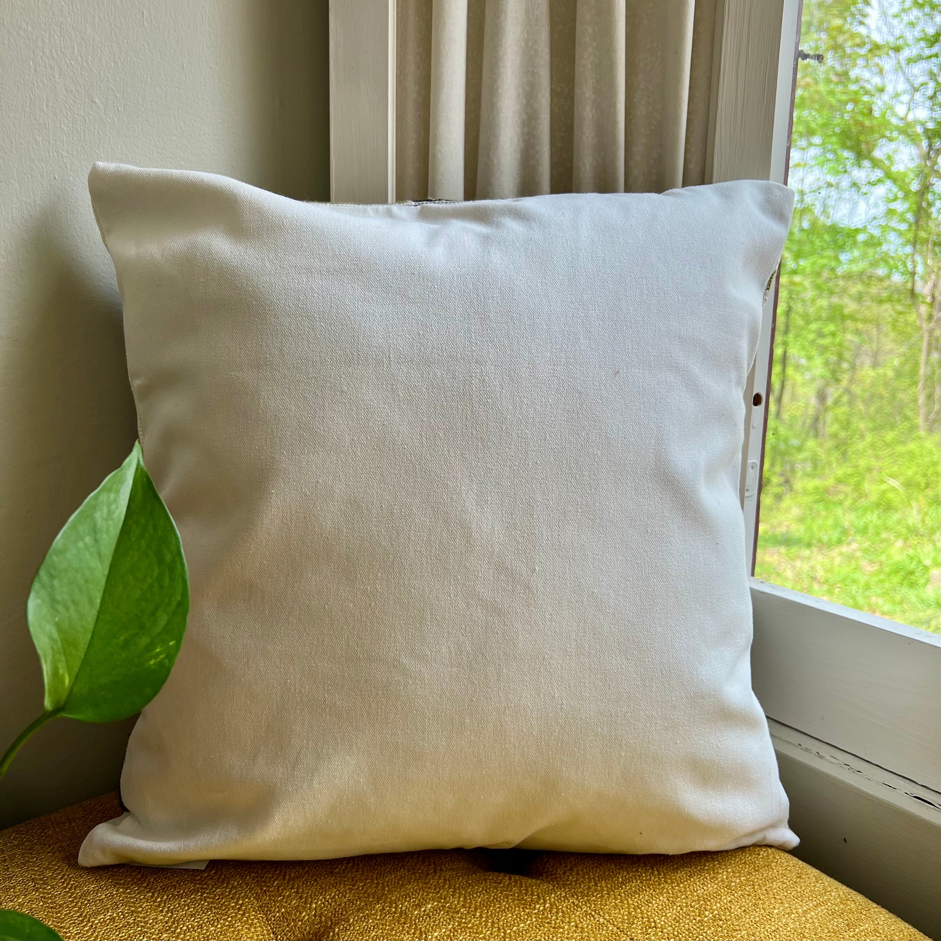 Folk Blooms Embroidered Throw Pillow Cover - Image 3