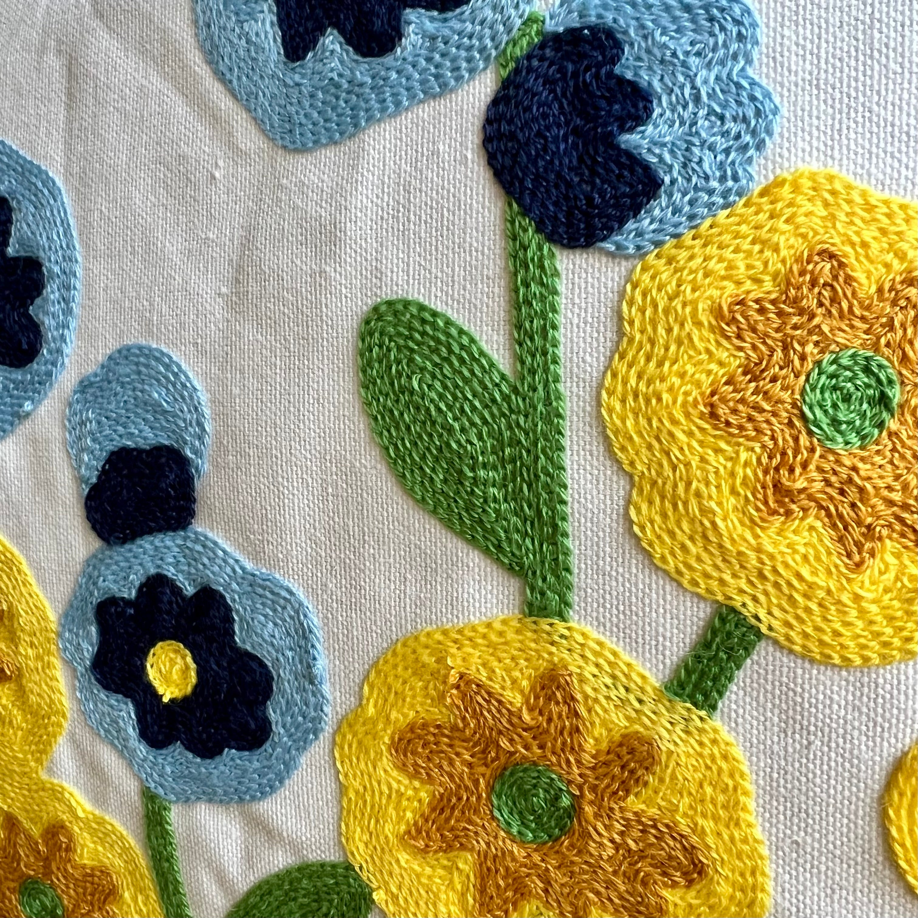 Meadow Flowers Embroidered Throw Pillow Cover - Image 2