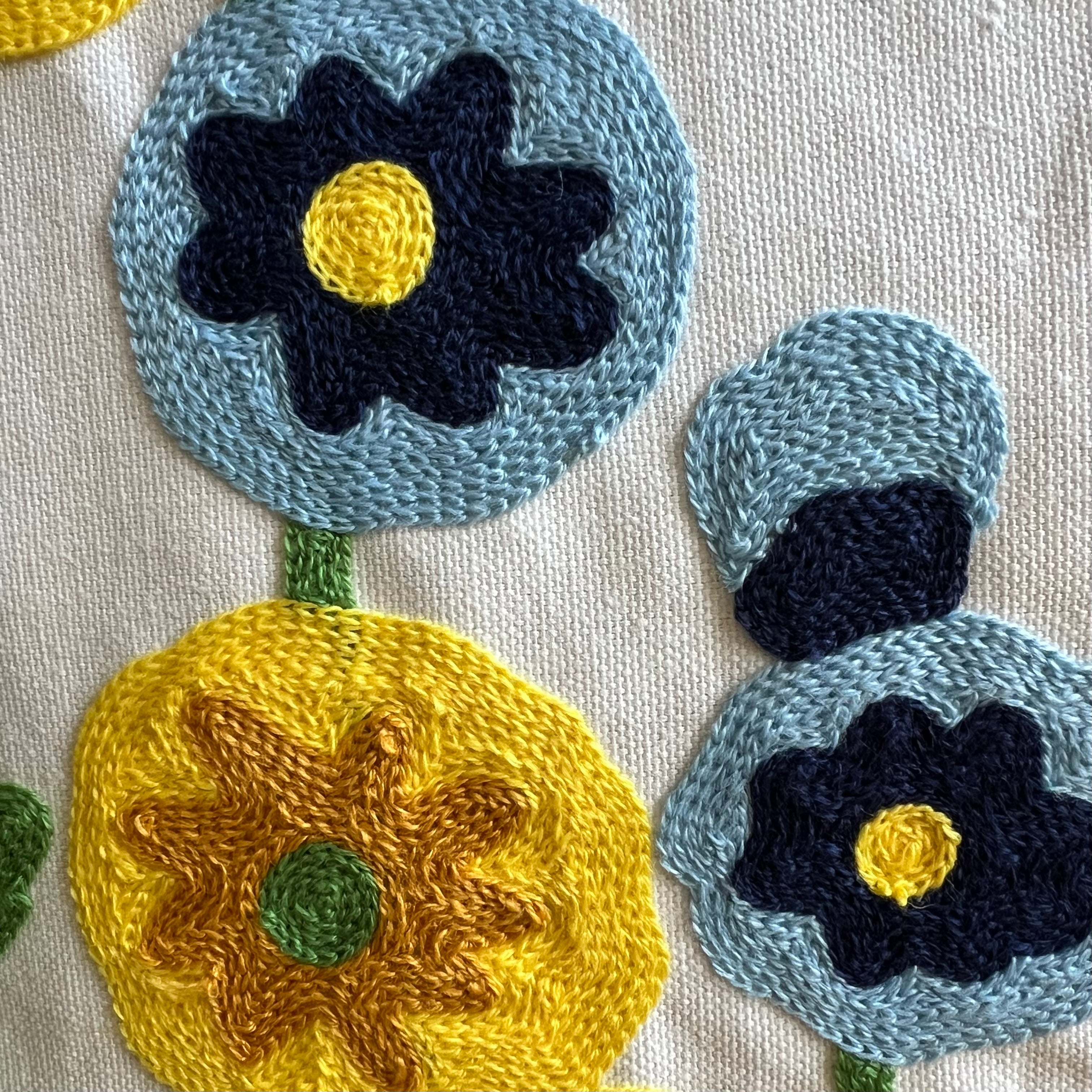 Meadow Flowers Embroidered Throw Pillow Cover - Image 3