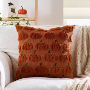 Tufted Pumpkin Pillow Cover
