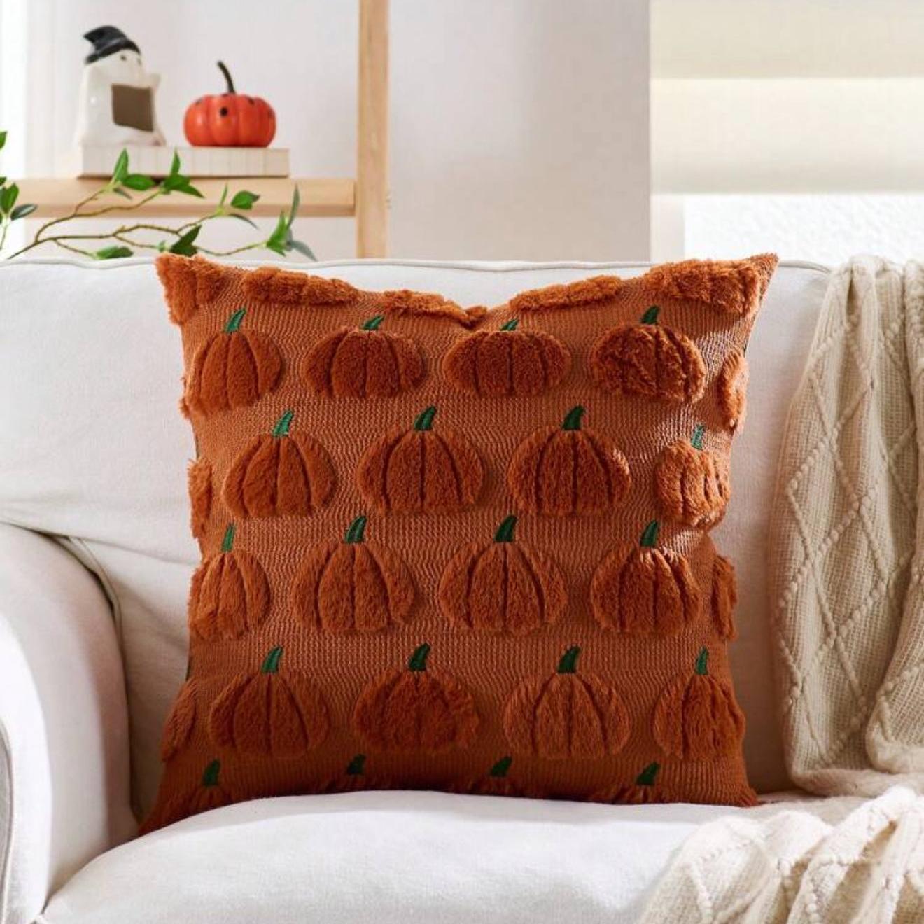 Tufted Pumpkin Lumbar or Square Pillow Cover - Image 3