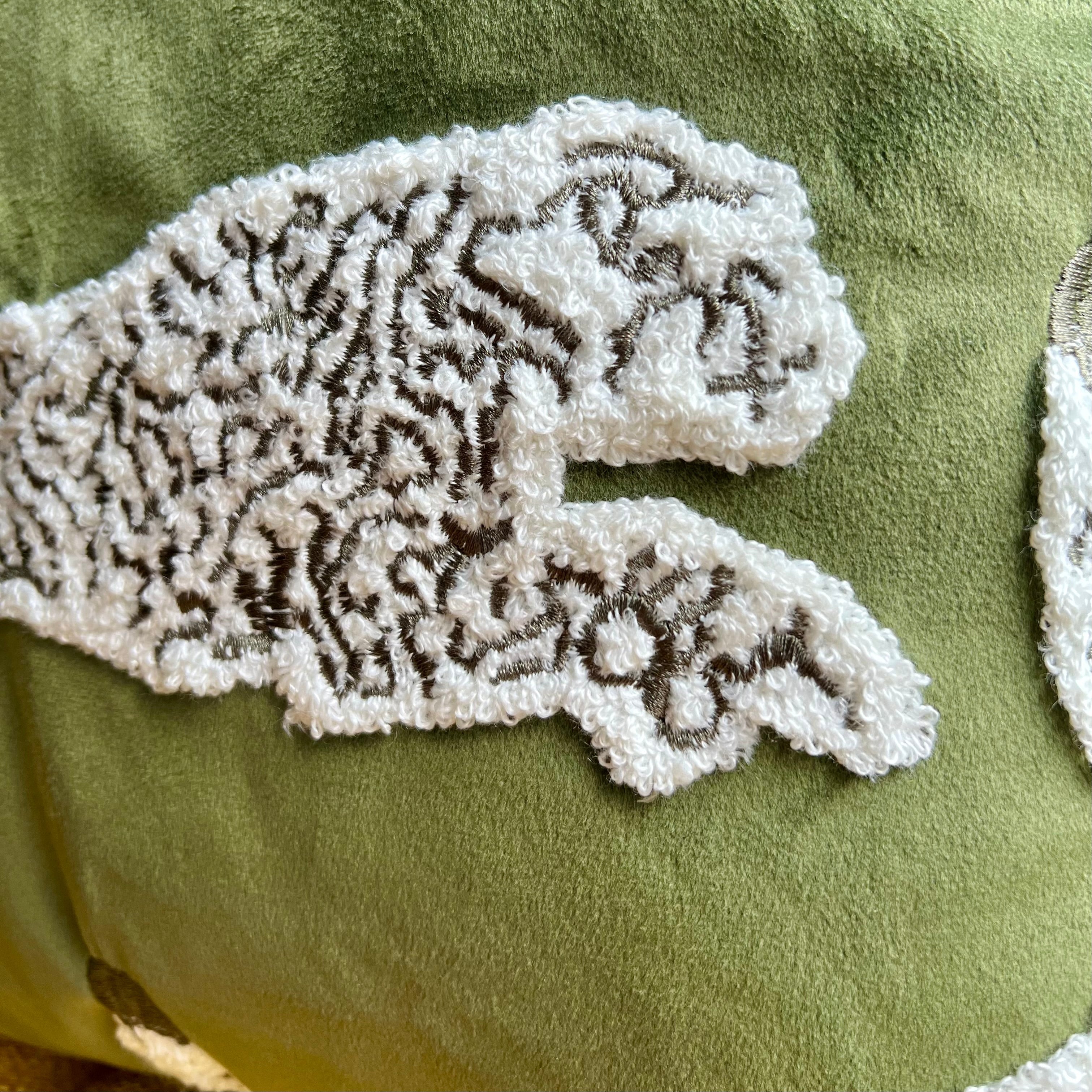 Tufted Tiger Velvet Pillow Cover - Image 2